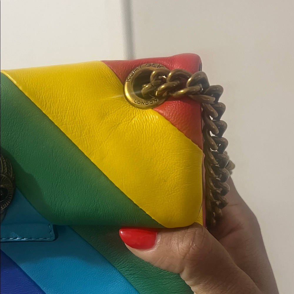 Kurt Geiger London Kensington Mini Multicolor Chain Shoulder Bag - Picture 4 of 9